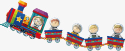 可爱卡通玩具火车矢量图素材