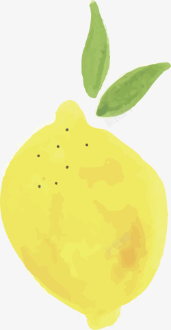 黄色水彩柠檬素材