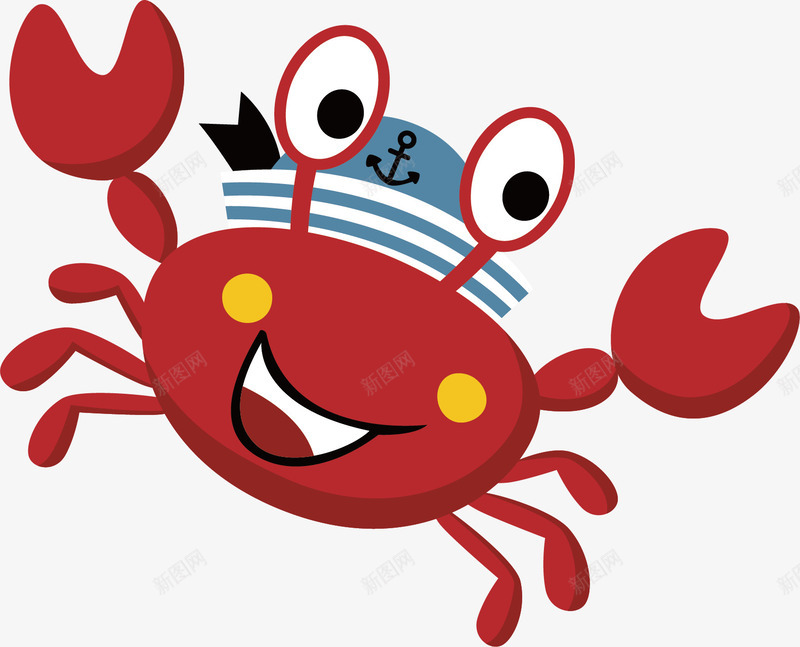 可爱小螃蟹矢量图ai免抠素材_88icon https://88icon.com 创意 动物 卡通手绘 小螃蟹 抽象 海鲜 矢量图