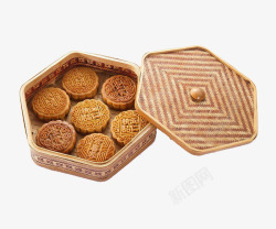 传统风格木质月饼专属礼盒盖子装素材