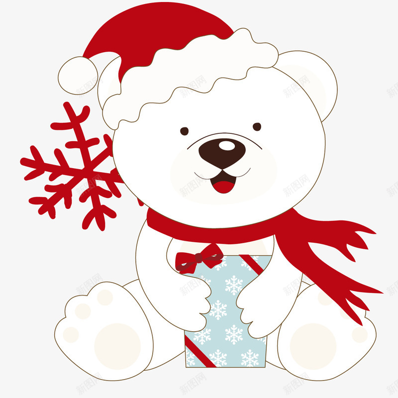 坐着的北极熊png免抠素材_88icon https://88icon.com 北极熊 圣诞帽 坐着的北极熊 矢量北极熊 礼物盒