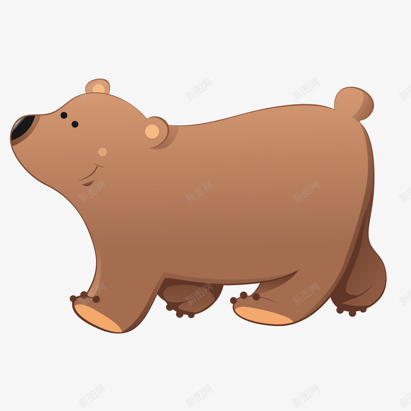 卡通行走的棕熊矢量图ai免抠素材_88icon https://88icon.com 动物设计 卡通 卡通动物 手绘 棕熊 行走 矢量图