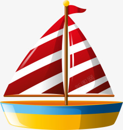 红色海运船儿童节黄色玩具小船高清图片