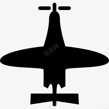 交通工具飞机飞机小尺寸俯视图标图标