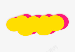 黄色云朵形状装饰牌素材