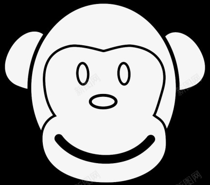 笑脸的载体黑白猴子图标图标