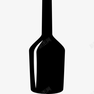 黑葡萄酒玻璃瓶形状图标图标