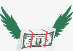 抽象钱币长着翅膀的钱矢量图高清图片