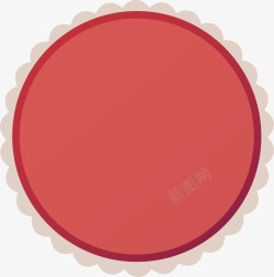红色圆圈花边素材