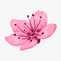 手绘粉色鲜花植物矢量图素材