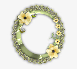 绿色花朵花环装饰素材