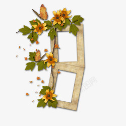 蝴蝶与花圈边框背景底纹边框花边框高清图片