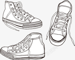简单线条勾勒运动鞋矢量图素材