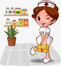 创意扁平卡通风格预防疾病护士素材