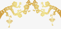 金色新年梅花装饰图案素材