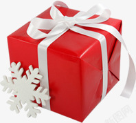 红色礼物盒白色丝带素材