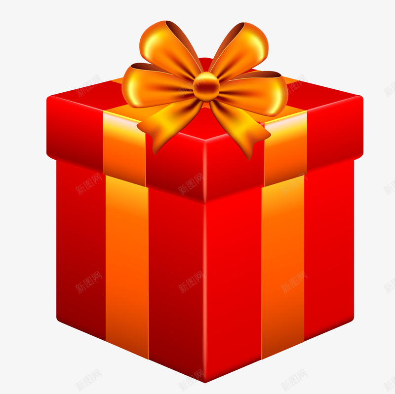 扁平红色礼物盒矢量图eps免抠素材_88icon https://88icon.com 免扣PNG 惊喜 扁平 礼物盒 红色 矢量图