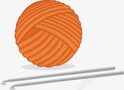橘色针织迷你毛线球素材