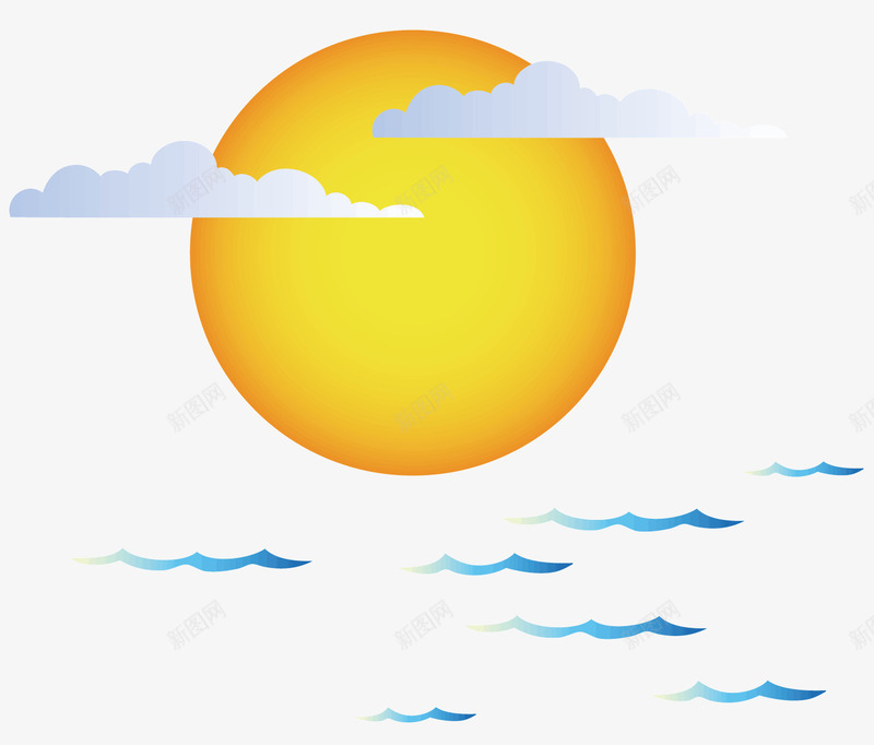 升起的太阳矢量图ai免抠素材_88icon https://88icon.com 云彩 卡通 卡通太阳 太阳 黄色的太阳 矢量图