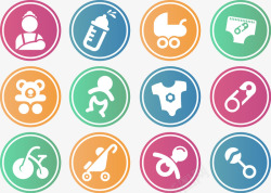 婴儿用品图标婴儿类图标矢量图高清图片