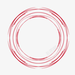 红色圆圈手绘空心圆素材