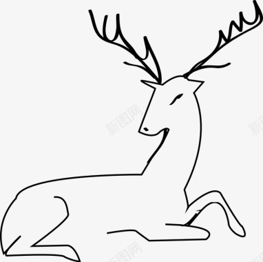 动物PNG素材鹿图标图标