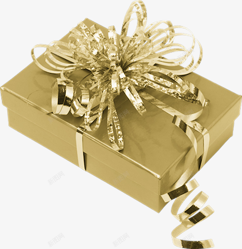 精致的礼物盒png免抠素材_88icon https://88icon.com 丝带 礼物 礼盒 金色