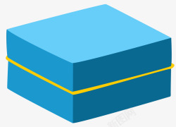 立方体卡通蓝色盒子矢量图素材