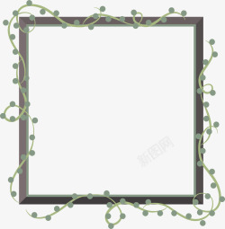 绿色花藤装饰相框素材