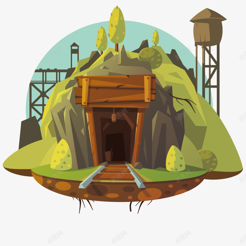 户外冒险场景png免抠素材_88icon https://88icon.com 小屋 山洞 形状 房屋建筑 旅行 模型