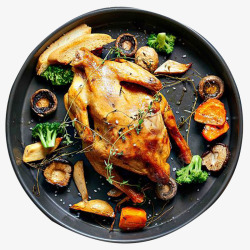 热食黄油烤鸡高清图片