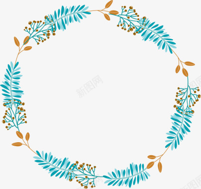 唯美新娘水彩花卉花环装饰图标图标