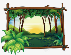 热带丛林风格画框素材