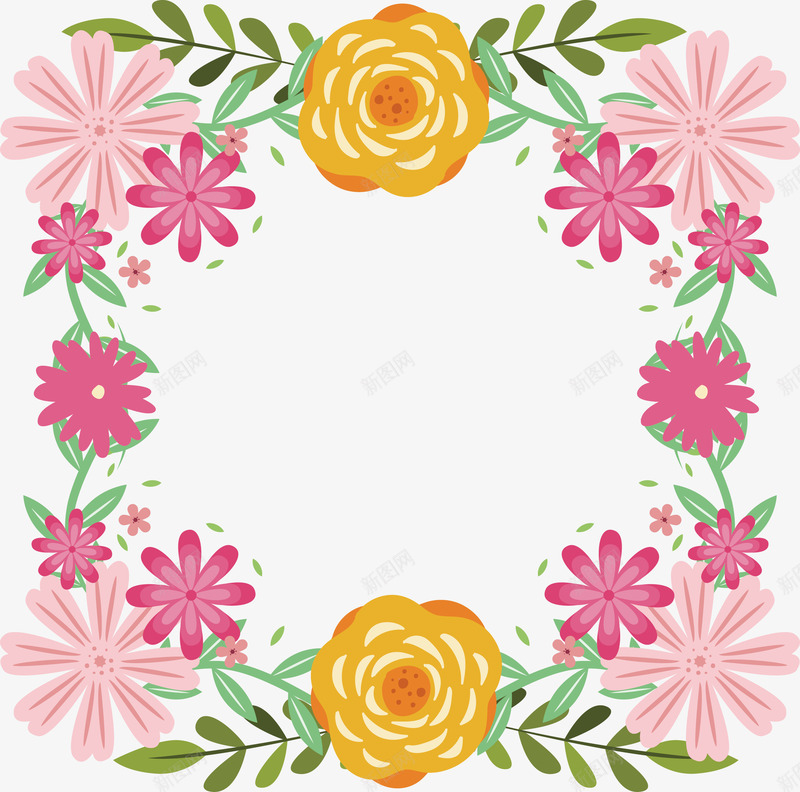 浪漫粉红小雏菊边框png免抠素材_88icon https://88icon.com 小雏菊 情人节 浪漫花环 矢量png 粉红小雏菊 雏菊花藤