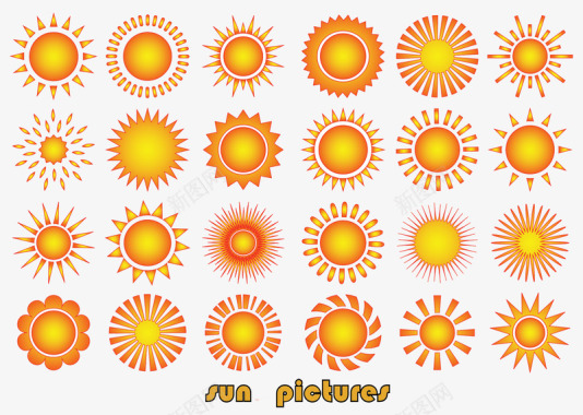 形状图各种形状太阳图标图标