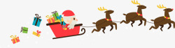 麋鹿和圣诞老人矢量图素材