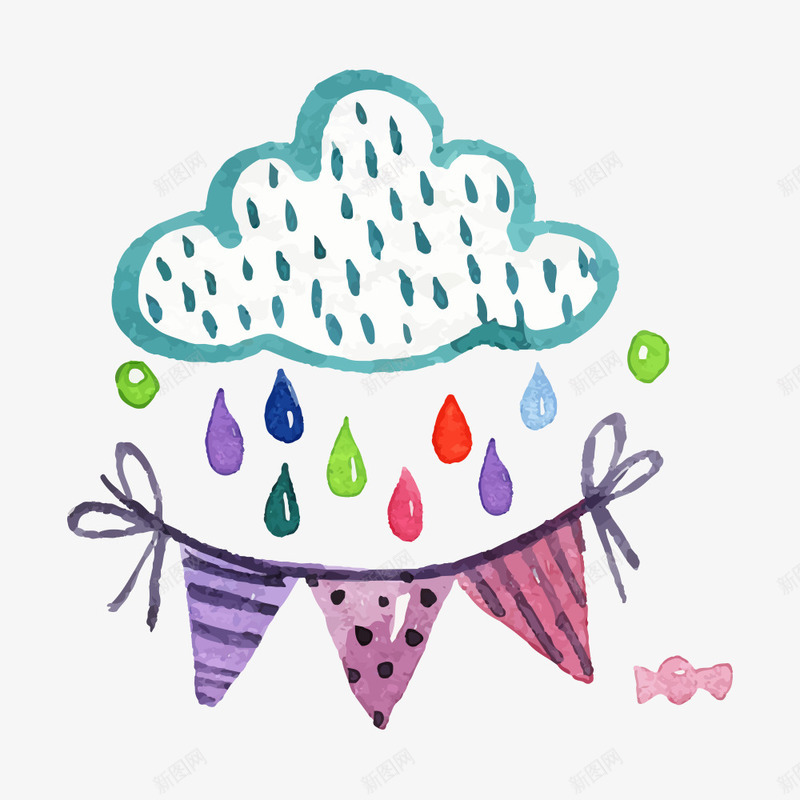 卡通水彩装饰插图一朵下雨的云彩png免抠素材_88icon https://88icon.com 一朵云 一朵云彩 下雨的云 卡通 可爱插图 水彩 装饰插图