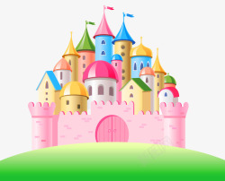 扁平风格创意马卡龙颜色城堡素材