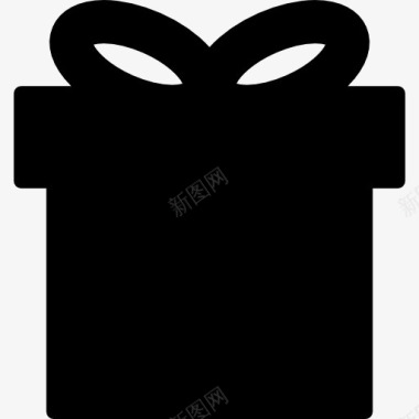 礼品盒的黑色形状图标图标