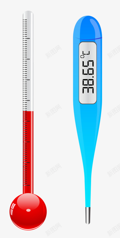 卡通动漫装饰png免抠素材_88icon https://88icon.com 体温计 健康 水银 电子