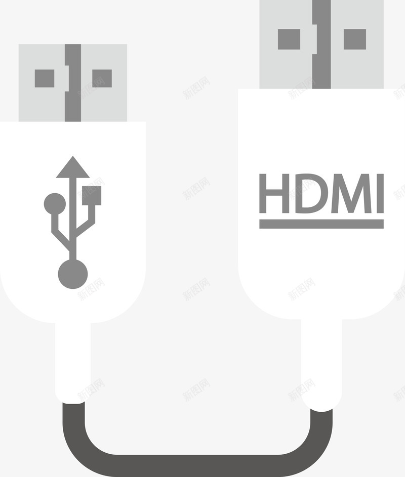 USB数据线png免抠素材_88icon https://88icon.com 3C HDMI USB USB线 usb充电线 充电线 手机线 手绘 数据线 数码产品 电源线