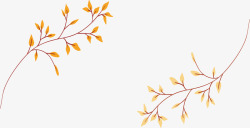 秋天树枝标题框矢量图素材