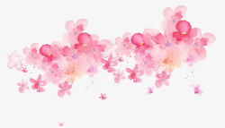 唯美手绘粉色花朵素材