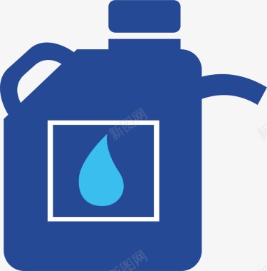 形状和符号蓝色油壶卡通图标矢量图图标