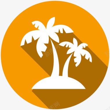 商品卡片白色椰子树图标图标