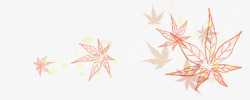 卡通手绘秋天枫叶纹理素材