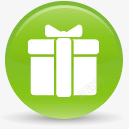 绿色的礼物盒图标白色标志图标