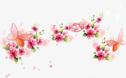 粉色温馨手绘鲜花花朵装饰素材