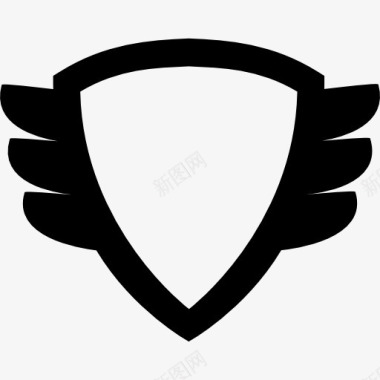 盾牌形状翼盾图标图标