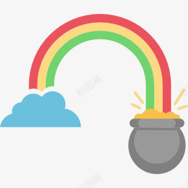 彩虹伞金图标图标